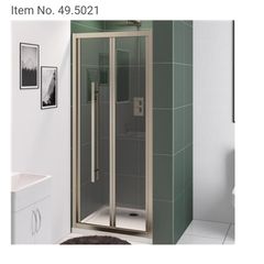 brushed brass shower door and panel