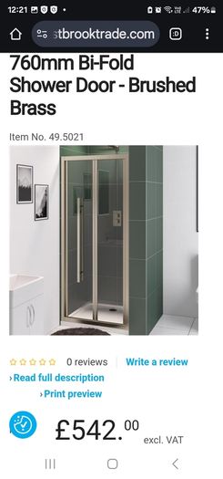 brushed brass shower door and panel
