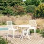 3 Piece Bistro Set Cast Aluminium White Image 6