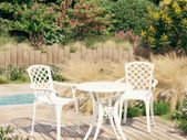 3 Piece Bistro Set Cast Aluminium White