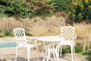 3 Piece Bistro Set Cast Aluminium White