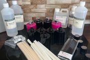 2 large pink  2 large black  5 small black  Reeds  Dowanol x2 1 unopened  Augeo Non hazardous diffuser base  Benzoin oil