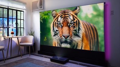 The very best screen vivid storm electric remote floor rising screen 95" s pro ust alr projection screen boxed like new