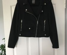Faux Suede  Biker Jacket (Size 12)