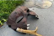 Hunters Death Mask Half Mask Post Apocalypse Scary Creepy Wild Masquerade