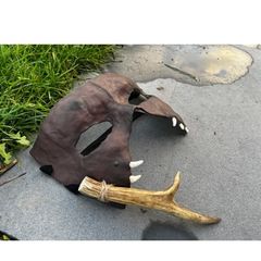 Hunters Death Mask Half Mask Post Apocalypse Scary Creepy Wild Masquerade