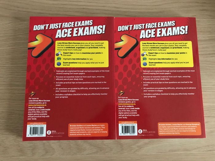 Less Stress More Success: Leaving Cert: Maths Paper 1 & 2 Higher Level Revision Books