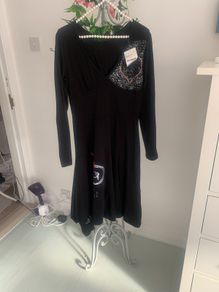 dress Bnwt size large  cotton asymmetrical cotton black dress