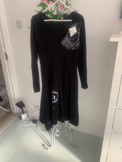 dress Bnwt size large  cotton asymmetrical cotton black dress