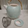 Stylish Ceramic Teapot with Bamboo Handle & Infuser Image 7