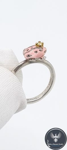 Vintage Collectable Daisy London Diamond And Enamel Silver Frog Ring