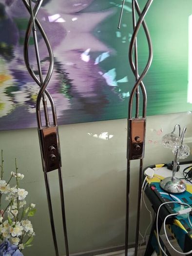 2 Bronze metallic tall floor lamps