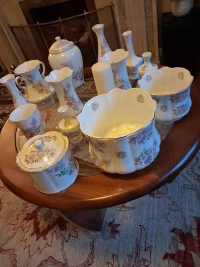 Royal Tara Vintage Pink Floral China Collection of 14 Pieces