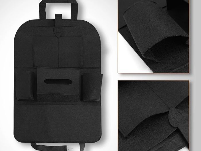 New Car Seat Storage Bag Back Seat Organizer Box Pad Cups Drink Holder Fabric Child Anti-kick Car Accessories Car Decoration