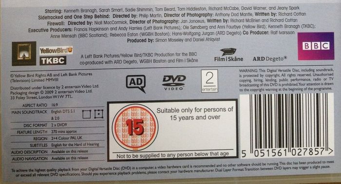 Wallander - Series 1 [2008] Kenneth Brannagh [DVD TV Boxsets]