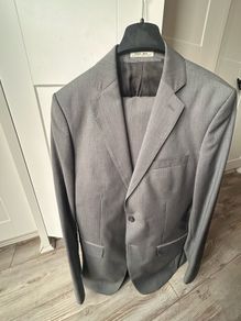 Zara Man Men's Suit EU 48 Light Grey Excellent Condition