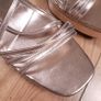 Zara Rose Gold Metallic Strappy Lace-Up Platform Block Heels 7UK/40EU Image 3