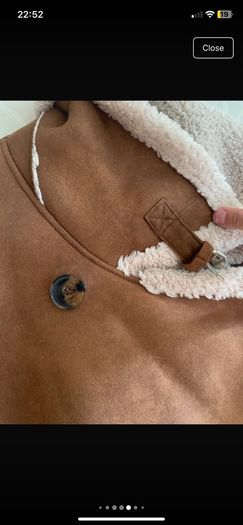 Zara Man Shearling Style Coat carmel sise M