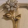 1980's Gold Plated Flower Brooch Image 9