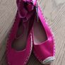 Zara Fusia Pink Satin Espadrille Flats Image 5