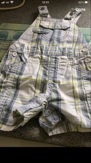 Boys dungaree shorts 0/3 mths