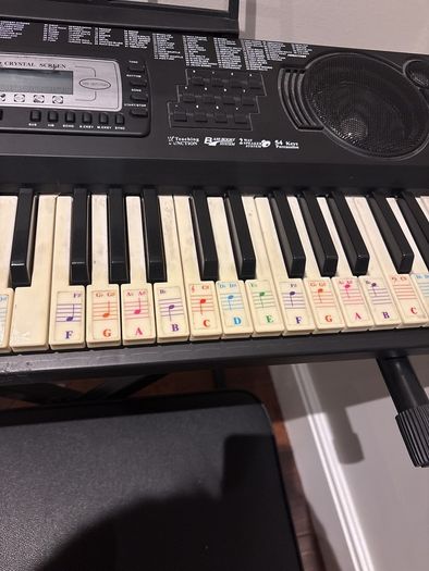 keyboard and stool