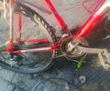 mountain bike, red