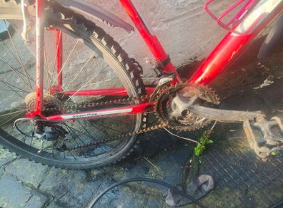 mountain bike, red