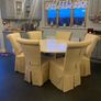 Round table and Six fabric chairs Image 2