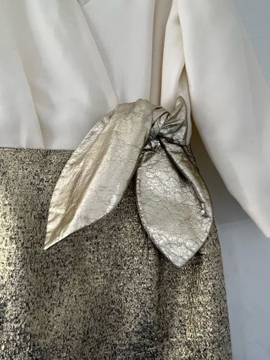 Niamh O'Neill designer dress size 10 gold and cream / ivory