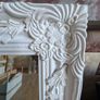 Ornate white wall mirror Image 3