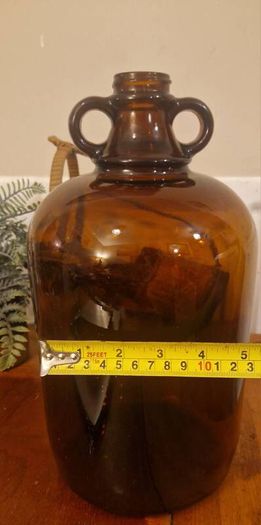 A Large Antique Scottish Amber Glass Demijohn 1920s UGB