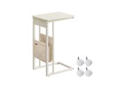 Side Table C-Shape with Storage Bag Cream White