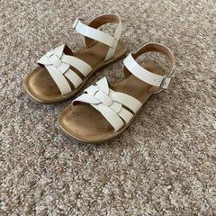 Next Girls Cream Leather Sandals