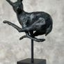 Running Hare (45cm) - Green Speckled Bronze Image 7