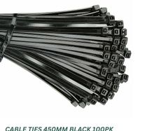 Heavy Duty White Cable Ties 450mm  Black 100pk