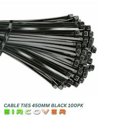Heavy Duty White Cable Ties 450mm  Black 100pk