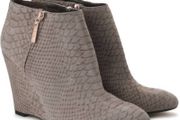 Clarks plus Lorenzo Ocean Grey Suede wedge booties