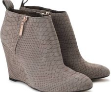 Clarks plus Lorenzo Ocean Grey Suede wedge booties