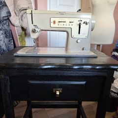 singer sewing machine and table