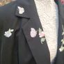 Plus size Black Blazer with embroidered butterfly floral detail uk26 Image 2