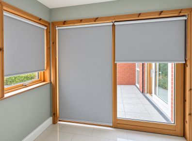 5 x Grey Roller Blinds Various Sizes 195cm Drop Fixings Included