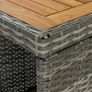 Bar Table with Storage Rack Grey 120x60x110 cm Poly Rattan Image 3