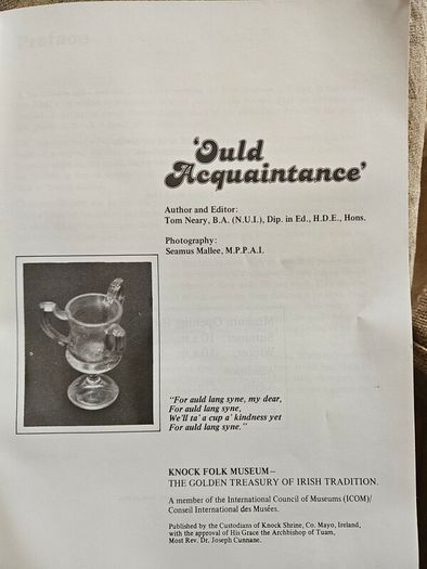 Ould Acquaintance. A Giuide To Knock Folk Museum.  1980 Large Volume Paperback In Good Condition.  See Photos For Same.