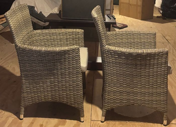 Brand new outdoor wicker chairs - Sold as pair