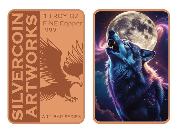 1 Troy Oz Copper Art Bar Fantasy Animals Series