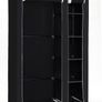 Portable Wardrobe, Foldable Closet, Clothes Storage Organiser with Hanging Rail, Shelves, Fabric Cover, for Bedroom, Cloakroom, 110 x 45 x 175 cm, Black LSF007 Image 2