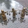 3 brass figures with water buckets, D18 post 7e Image 3