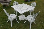 Cast Iron Garden Set Square Table and Chairs Style N