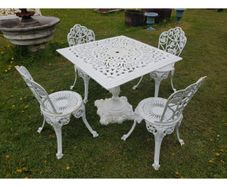 Cast Iron Garden Set Square Table and Chairs Style N